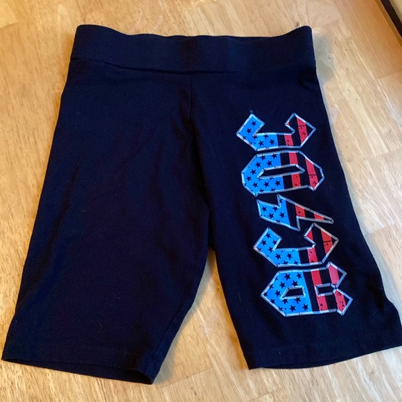 AC/DC Womens Large Black Biker Shorts Logo Stretch 2021 never used - Picture 1 of 10